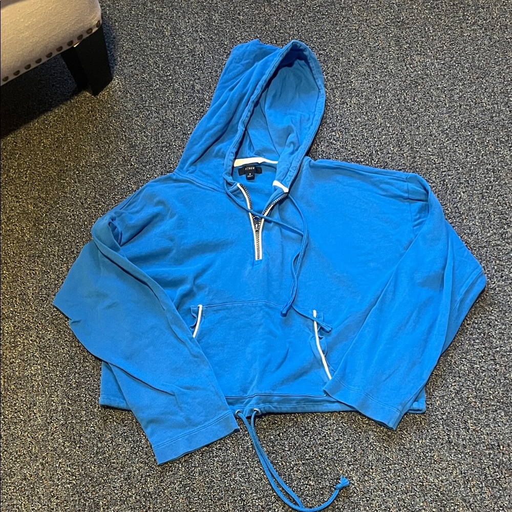 Bright Blue Half-Zip Hooded Pullover - Picture 1 of 5